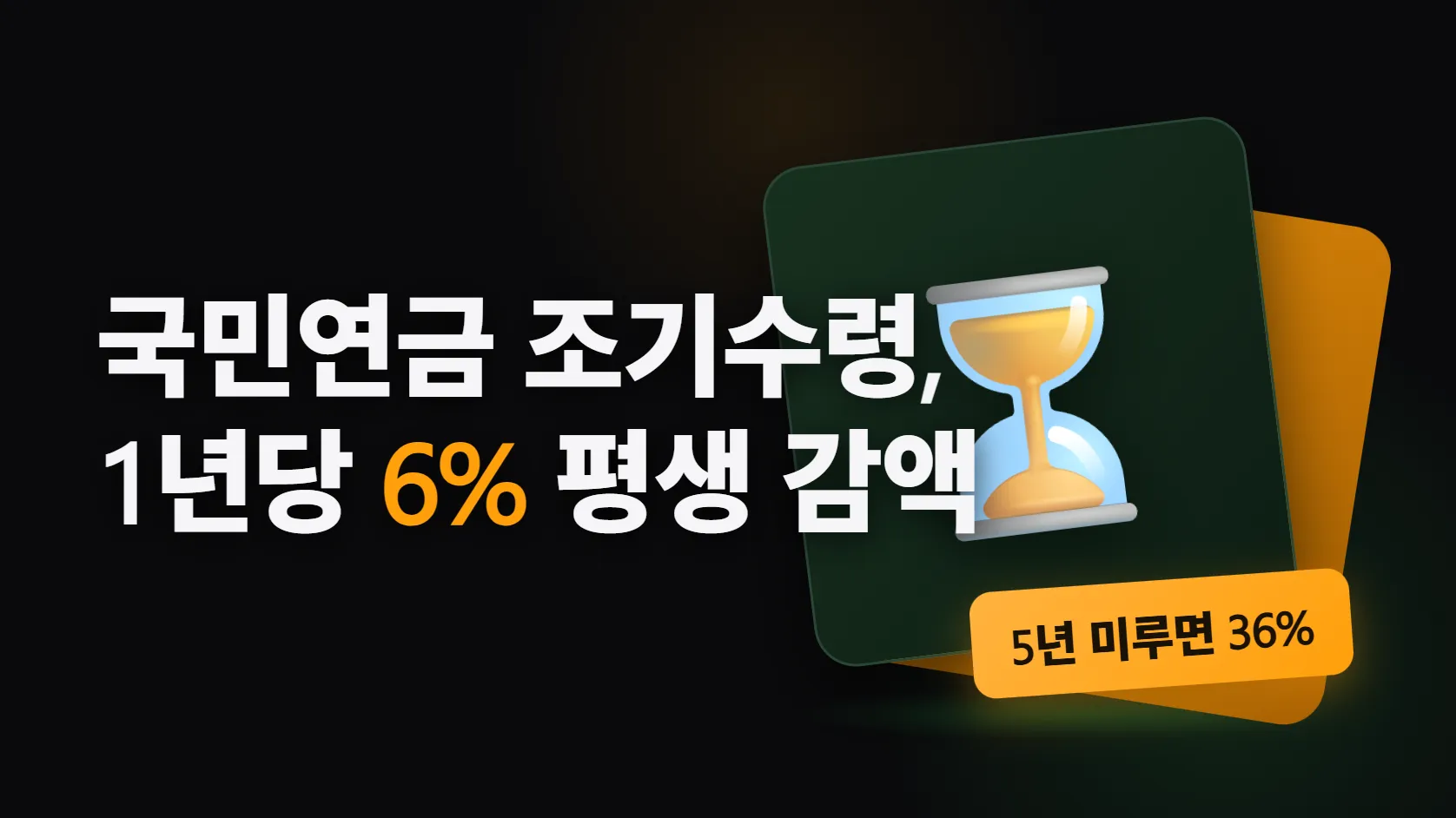 국민연금 조기수령, 1년 앞당기면 6%가 평생 깎인다 — 출생연도별 나이표, 5년 미루면 30%가 아니라 36%